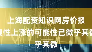 上海配资知识网房价报复性上涨的可能性已微乎其微