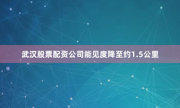 武汉股票配资公司能见度降至约1.5公里
